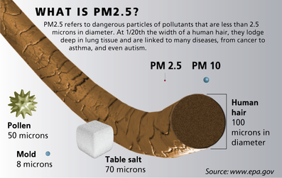 PM2.5 particles
